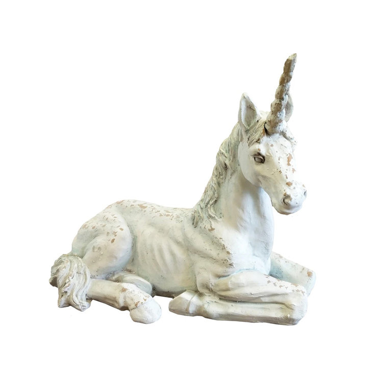 Happy Larry Laying Unicorn Garden Ornament Wayfair.co.uk